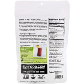 Sunfood Broken Cell Wall Chlorella Tablets 250 mg 912 Tablets 8 oz (227 g) 803813010644