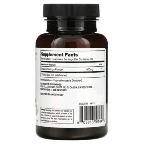 Sunfood Moringa Capsules 600 mg 90 Count 803813101847