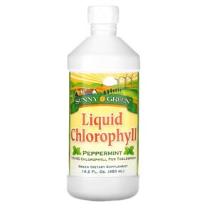 Sunny Green Liquid Chlorophyll Peppermint 100 mg 16.2 fl oz (480 ml) 632651560000