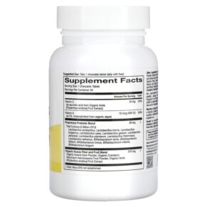 Super Nutrition Kid’s Probiotics Wild Berry Flavor 5 Billion CFU 30 Chewable Tablets 898220021802