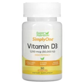 Super Nutrition Simply One Vitamin D-3 50.000 IU 50 viên 033739003783