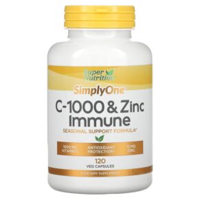 Super Nutrition SimplyOne C-1000 & Zinc Immune 120 viên 033739001208