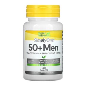 Super Nutrition SimplyOne Men’s 50+ Multivitamin + Supporting Herbs Iron Free 30 viên 033739001970