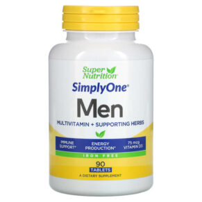 Super Nutrition SimplyOne Men’s Multivitamin + Supporting Herbs Iron Free 90 viên 033739002236