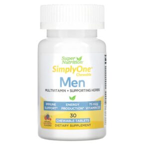 Super Nutrition SimplyOne Men’s Multivitamin + Supporting Herbs Wild-Berry 30 viên 033739002694