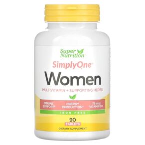 Super Nutrition SimplyOne Women’s Multivitamin + Supporting Herbs Iron-Free 90 viên 033739002199