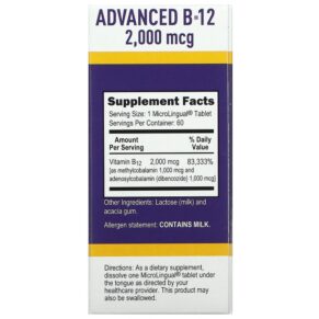 Superior Source Advanced B-12 2.000 mcg 60 MicroLingual Instant Dissolve Tablets 076635920303
