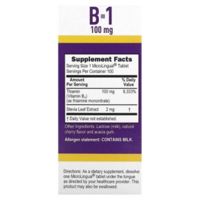 Superior Source B-1 100 mg 100 Instant Dissolve Tablets 076635905102