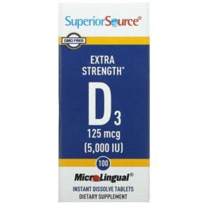 Superior Source Extra Strength D3 125 mcg (5.000 IU) 100 viên 076635908608