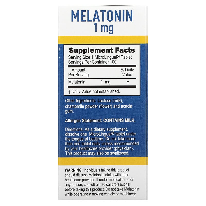 Superior Source Melatonin 1 mg 100 MicroLingual Instant Dissolve Tablets 8 Thành phần vi chất Superior Source Melatonin 1 mg 100 viên 076635907304