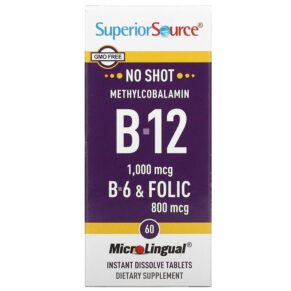 Superior Source Methylcobalamin B-12 B-6 & Folic 60 viên 076635907007