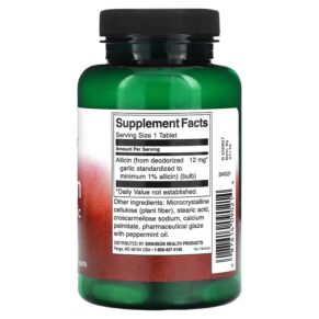 Swanson Allicin From Garlic 12 mg 100 Tablets 3 Swanson Allicin From Garlic 12 mg 100 Tablets 087614090214