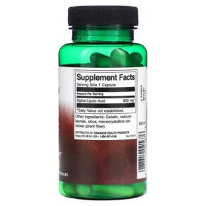 Swanson Alpha Lipoic Acid 600 mg 60 Capsules 087614021676