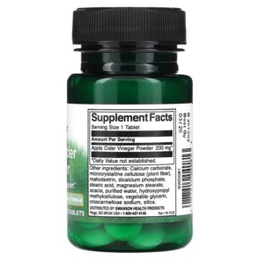 Swanson Apple Cider Vinegar 200 mg 30 Tablets 087614040813