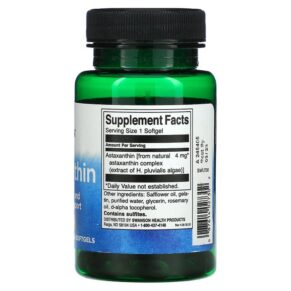 Swanson Astaxanthin 4 mg 60 Softgels 3 Swanson Astaxanthin 4 mg 60 Softgels 087614027302