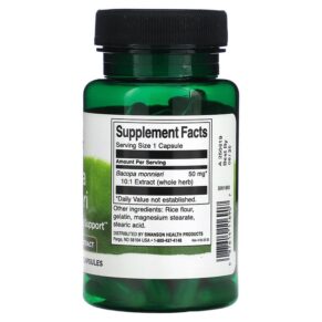 Swanson Bacopa Monnieri 50 mg Per Capsule 90 Capsules 3 Swanson Bacopa Monnieri 50 mg Per Capsule 90 Capsules 087614116907