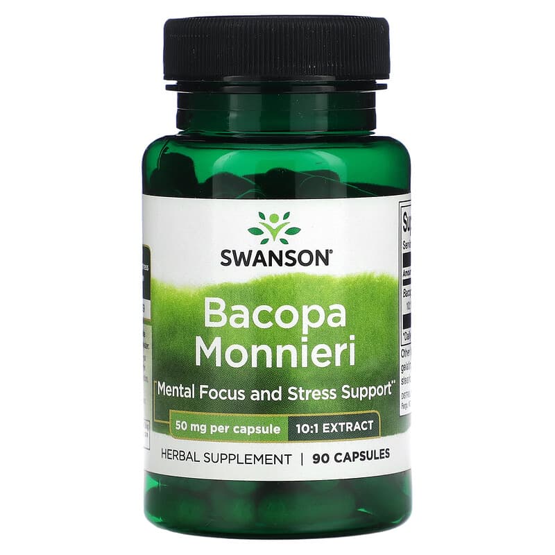 Swanson Bacopa Monnieri 50 mg Per Capsule 90 Capsules 1 Swanson Bacopa Monnieri 50 mg 90 viên 087614116907