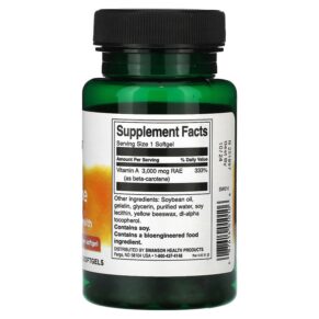 Swanson Beta Carotene 10.000 IU (3.000 mcg RAE) 250 Softgels 3 Swanson Beta Carotene 10.000 IU (3.000 mcg RAE) 250 Softgels 087614010106