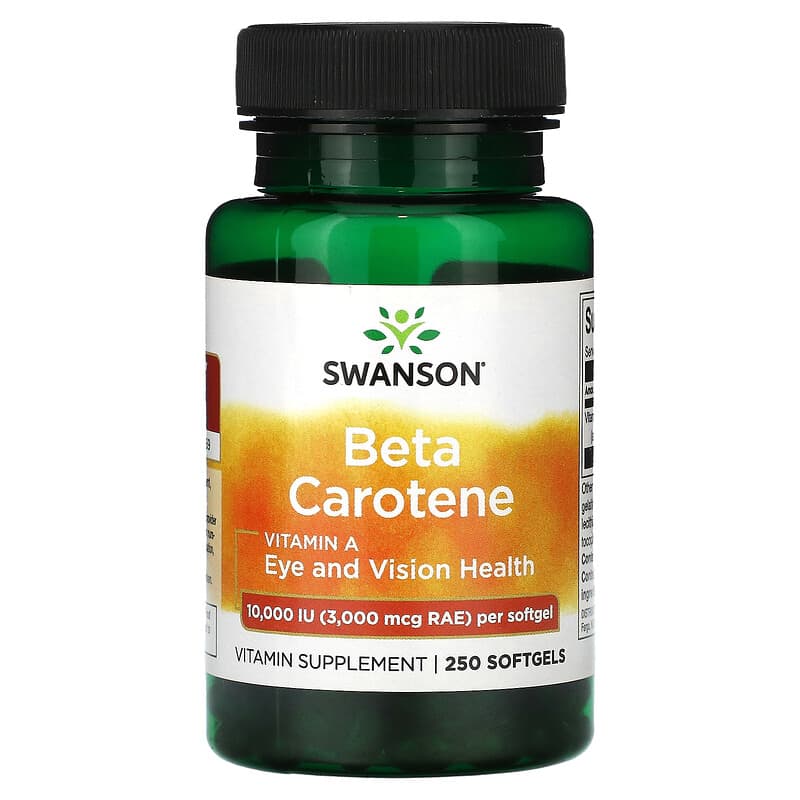 Swanson Beta Carotene 10.000 IU (3.000 mcg RAE) 250 Softgels 1 Swanson Beta Carotene 10.000 IU (3.000 mcg RAE) 250 viên 087614010106