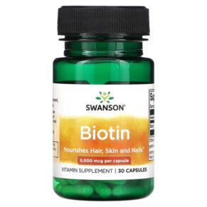 Swanson Biotin 5.000 mcg 30 viên 087614112398