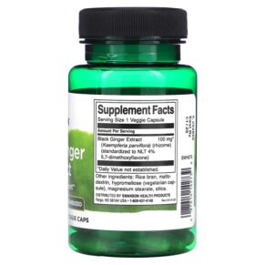 Swanson Black Ginger Extract 100 mg 30 Veggie Caps 087614142739