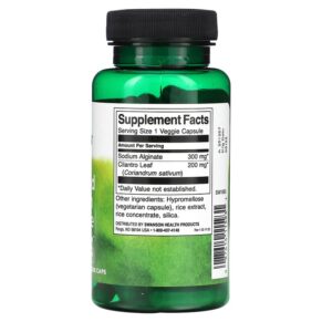 Swanson Brown Seaweed Sodium Alginate with Cilantro Leaf 60 Veggie Caps 087614115931