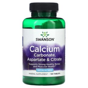 Swanson Calcium Carbonate Aspartate & Citrate 500 mg 100 viên 087614018621