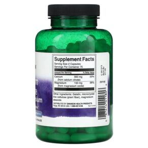 Swanson Calcium Citrate Plus Magnesium 150 Capsules 087614011806