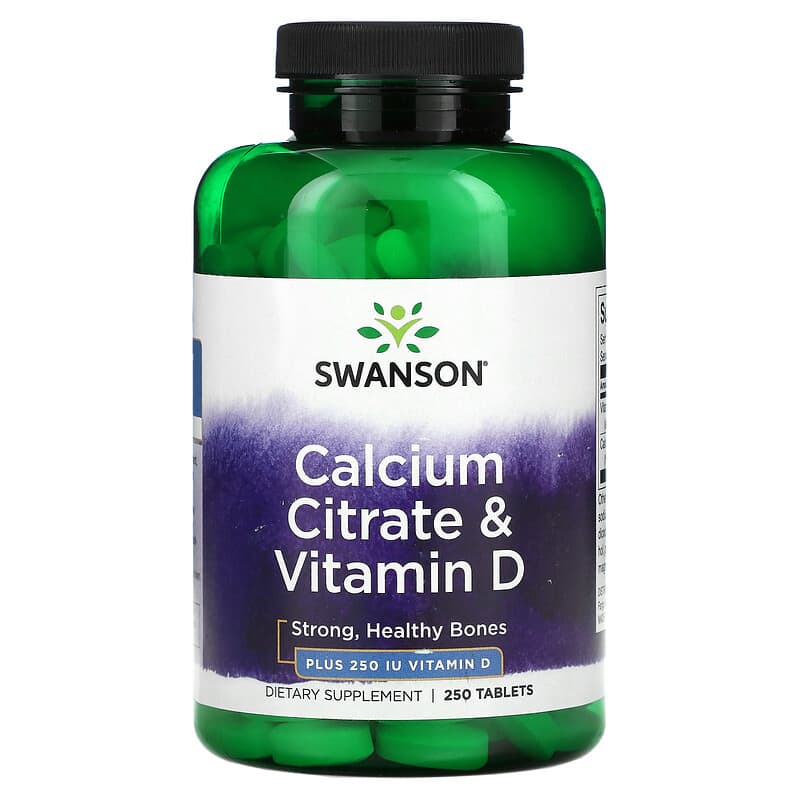 Swanson Calcium Citrate & Vitamin D 250 Tablets 1 Swanson Calcium Citrate & Vitamin D 250 viên 087614018102