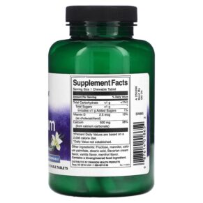 Swanson Calcium Vanilla Cream 500 mg 100 Chewable Tablets 087614018652