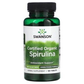 Swanson Certified Organic Spirulina 500 mg 180 viên 087614060446