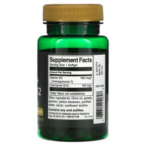 Swanson CoQ10 + Vitamin K2 60 Softgels 3 Swanson CoQ10 + Vitamin K2 60 Softgels 087614210698