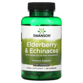 Swanson Elderberry & Echinacea + Agaricus Blazei Mushroom 120 viên 087614110448