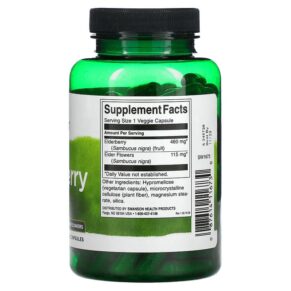 Swanson Elderberry Immune Health 120 Veggies Capsules 087614116730