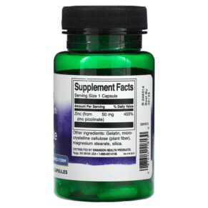 Swanson Extra Strength Zinc Picolinate 50 mg 60 Capsules 087614118130
