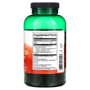 Swanson Flaxseed Oil High Lignan 980 mg 200 Softgels 087614170053