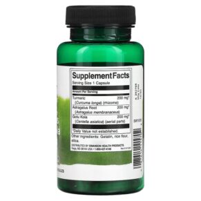Swanson Full Spectrum Turmeric Astragalus & Gotu Kola Complex 60 Capsules 087614115702