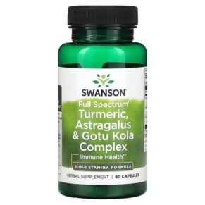 Swanson Full Spectrum Turmeric Astragalus & Gotu Kola Complex 60 viên 087614115702