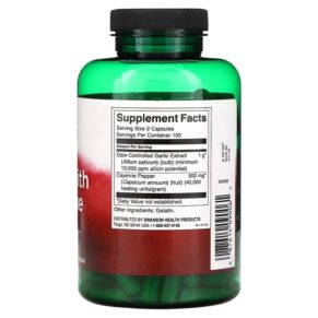 Swanson Garlic with Cayenne 200 Capsules 087614090061