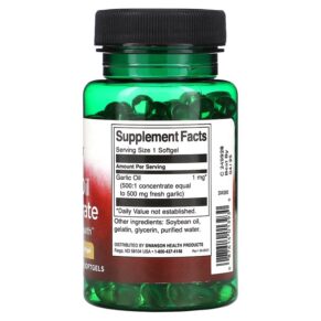 Swanson Garlic Oil Concentrate 500 mg 250 Softgels 087614013930