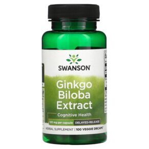 Swanson Ginkgo Biloba Extract 120 mg 100 Veggie DRcaps 087614020334