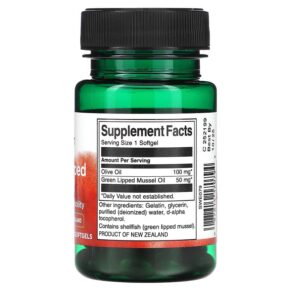 Swanson Green Lipped Mussel 30 Softgels 087614170794