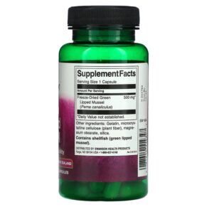 Swanson Green Lipped Mussel 500 mg 60 Capsules 087614114347