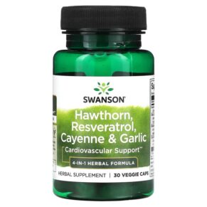 Swanson Hawthorn Resveratrol Cayenne & Garlic 30 viên 087614116754