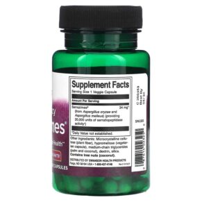 Swanson High Potency Serrazimes 34 mg 60 Veggie Capsules 087614023250