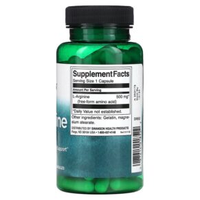 Swanson L-Arginine 500 mg 100 Capsules 087614018522