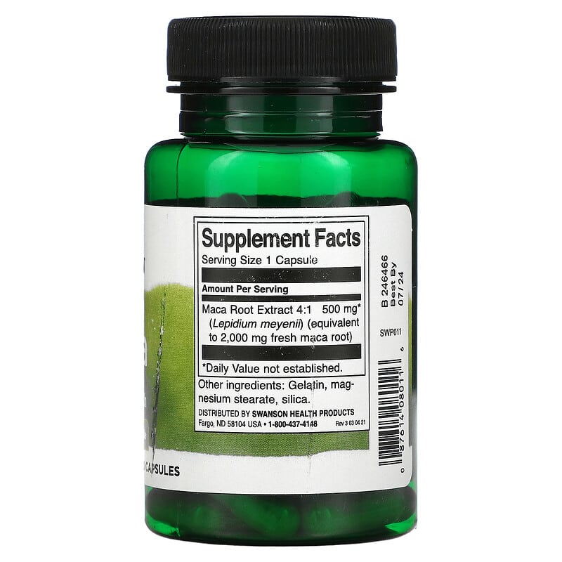 Swanson Maca 500 mg 60 Capsules 8 Thành phần vi chất Swanson Maca 500 mg 60 viên 087614080116