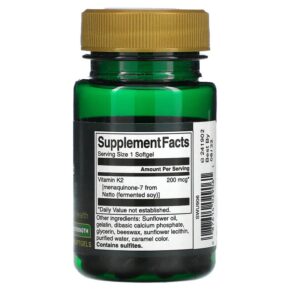 Swanson Maximum Strength Real Food K2 200 mcg 30 Softgels 3 Swanson Maximum Strength Real Food K2 200 mcg 30 Softgels 087614029061