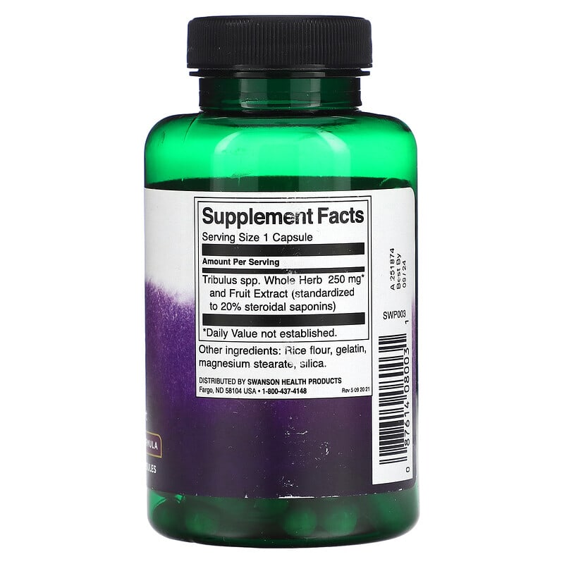 Swanson Mega Tribulus Extract 250 mg 120 Capsules 8 Thành phần vi chất Swanson Mega Tribulus Extract 250 mg 120 viên 087614080031