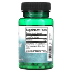 Swanson Melatonin 1 mg 120 Capsules 087614015422